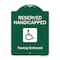 Signmission Reserved Handicapped Towing Enforced Heavy-Gauge Aluminum Sign, 24" x 18", GW-1824-9769 A-DES-GW-1824-9769 - alternate 1